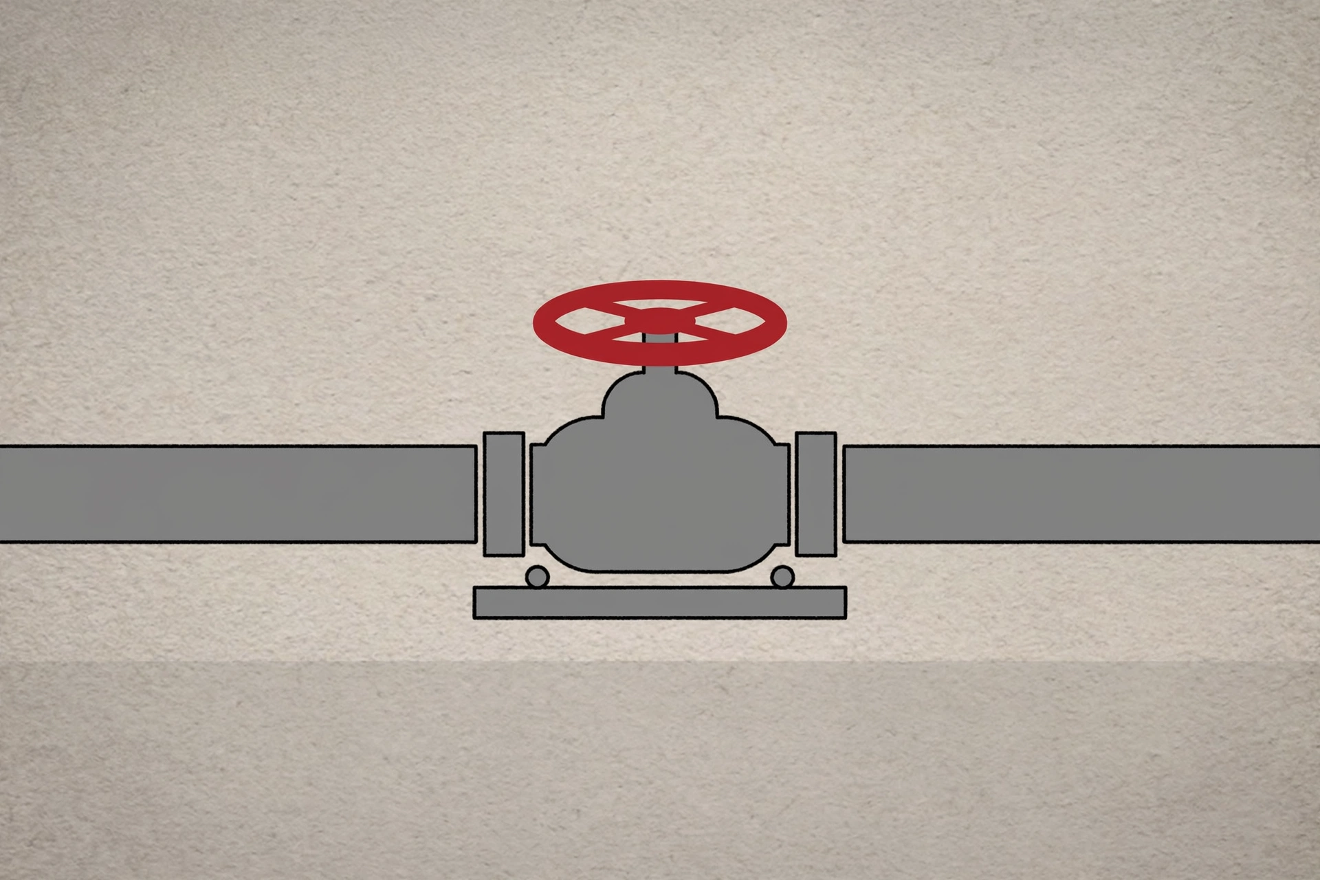 A drawing of a valve on a pipe.