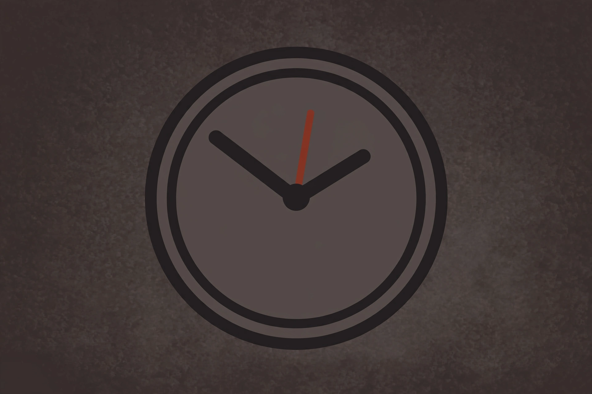 A graphic of a clock with two hands and a red second hand is shown.