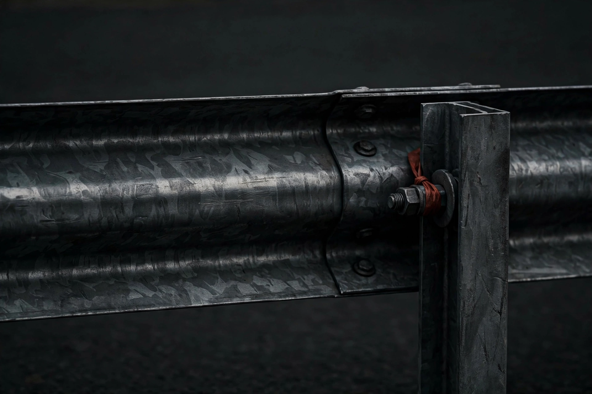 A photograph of a metal guardrail.