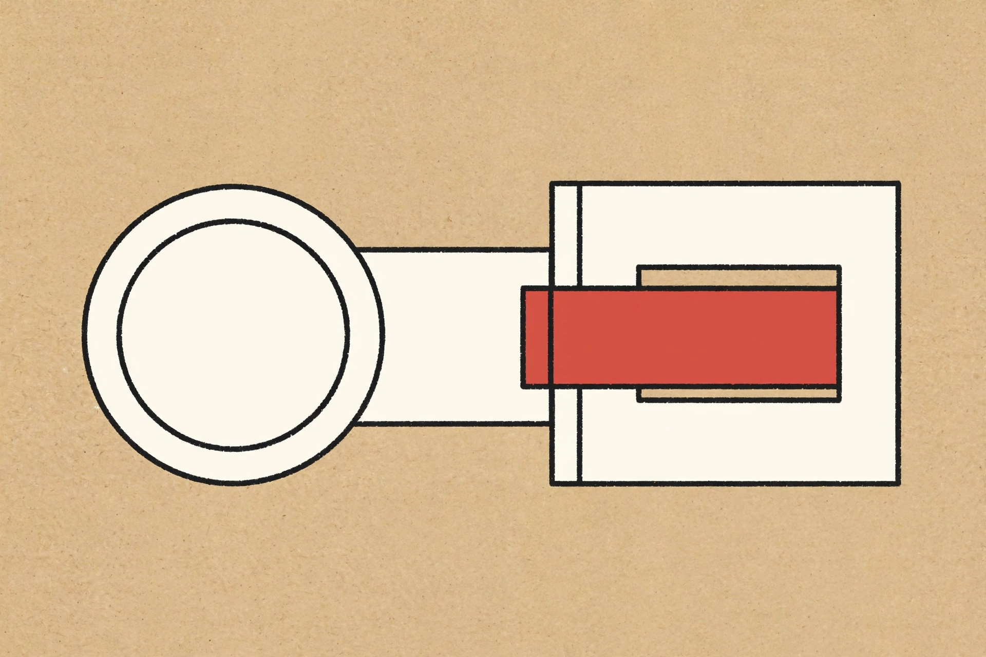 A drawing of abstract geometric shapes on a brown background.